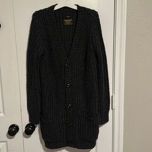 EUC Vintage Burton Durable Goods black heavy button down sweater with pockets